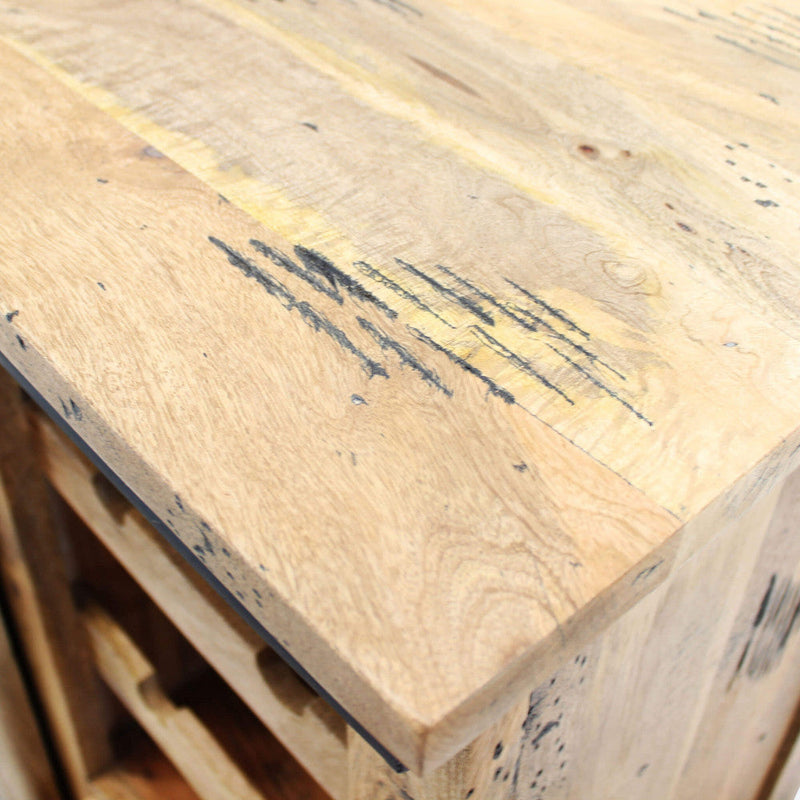 Mobile Cantinetta Portabottiglie 1 Anta 2 Ripiani e Cassetti 90x45x100 h cm in Legno