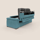 Divano Letto 3 Posti 220x100x95 cm in Tessuto Azzurro