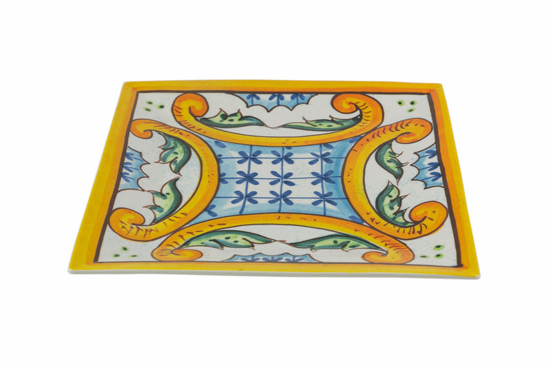 Set 6 Piatti Piani Quadrato in Porcellana 30 cm Villa d'Este Home Tivoli Le Riggiole