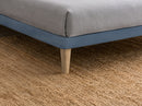 Letto 1 Piazza e Mezza con Rete Rivestita Microfibra Blu Tessis Testata Flat Varie Misure
