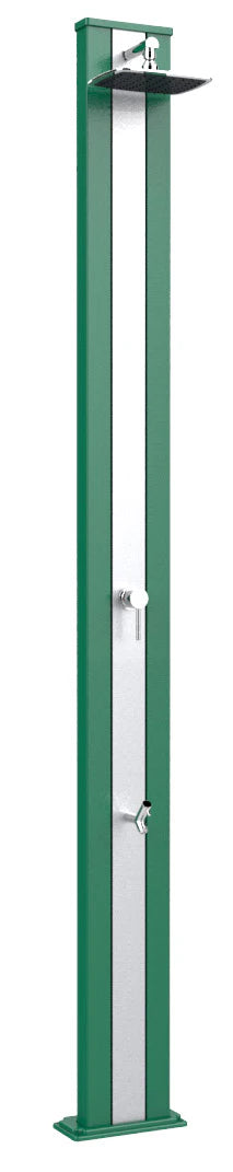 Doccia Solare da Esterno Giardino 30L Miscelatore e Lavapiedi Arkema Spring S Fascia Inox Verde online