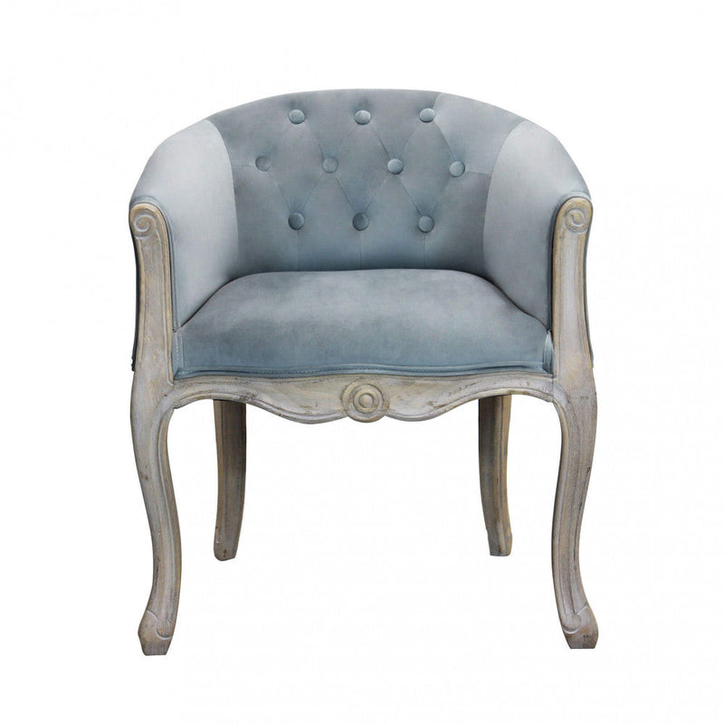 Poltrona Coreen in Velluto Grigio 61x61x71 h cm in Legno Grigio