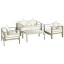 Set Salotto da Giardino Divano 2 Poltrone e Tavolino Oro Champagne