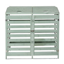 Copri Bidoni Spazzatura da Giardino 131x85x125 cm con Coperchio in Legno di Abete Verde Chiaro