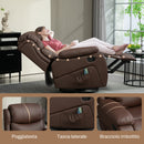 Poltrona Relax Massaggiante 97x92X104 cm Reclinabile e Riscaldante con 8 Punti Massaggianti Marrone  