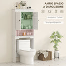 Mobile Sopra WC con Armadietto 65x22x161 cm in Legno Bianco   