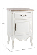 Comodino 1 Anta 1 Cassetto Justine in Legno