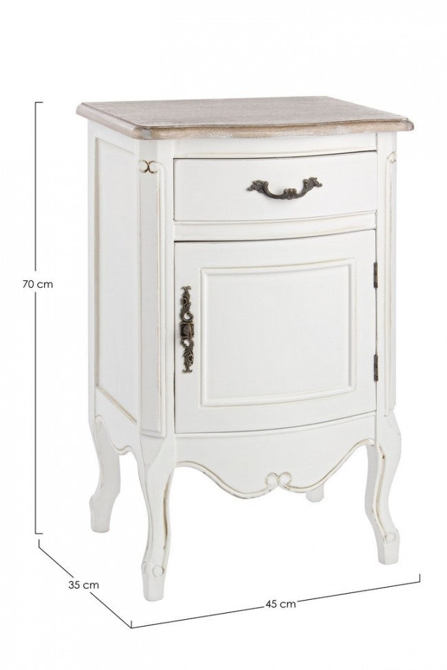 Comodino 1 Anta 1 Cassetto Justine in Legno