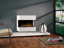 Camino Elettrico ad Acqua da Parete Effetto Fiamma Ruby Fires Nova Bianco