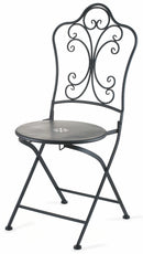 Sedia da Giardino Pieghevole in Ferro Battuto Soriani Nera
