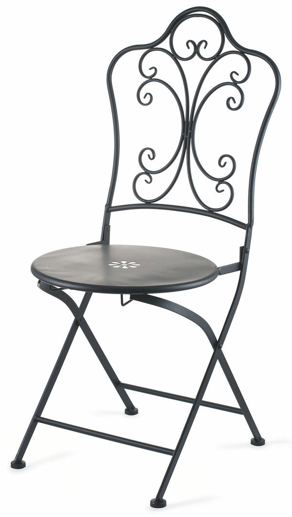 Klappbarer Gartenstuhl aus Schmiedeeisen Soriani Schwarz acquista