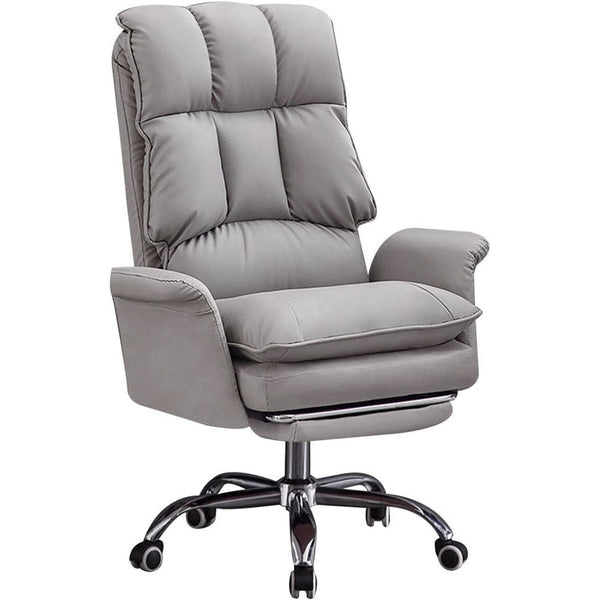 sconto Sedia Poltrona da Ufficio Presidenziale Imbottita con Poggiapiedi Grigio