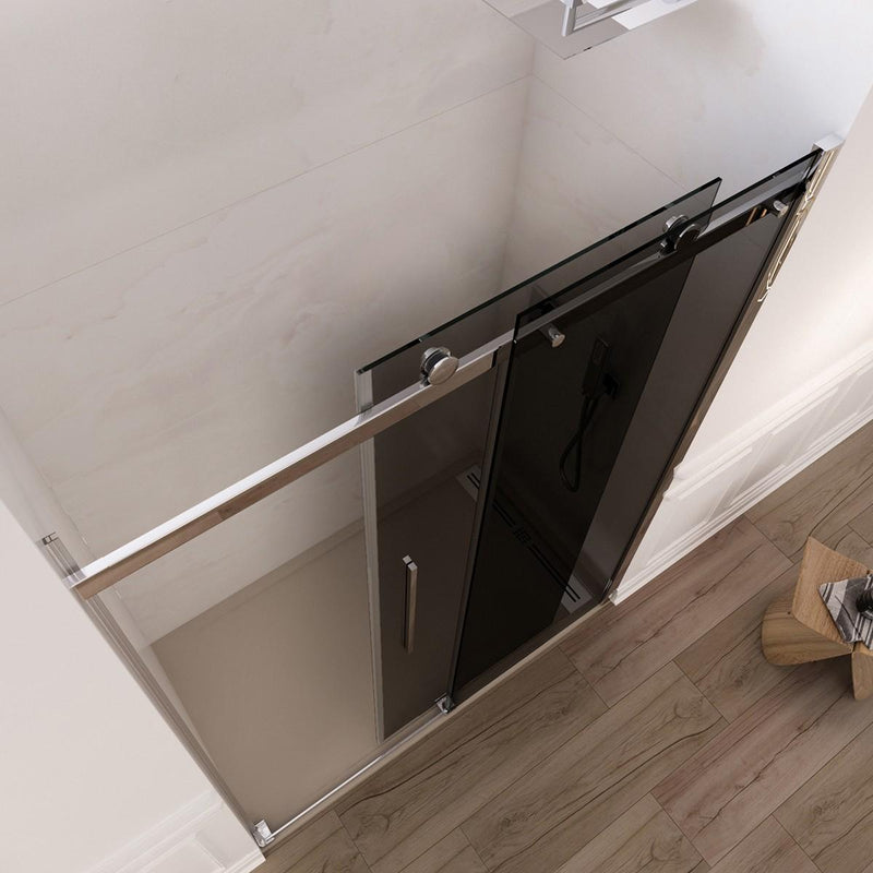 Porta Parete Doccia 1 Anta Scorrevole in Cristallo Fumè 8mm H195 Bonussi Livia Varie Misure