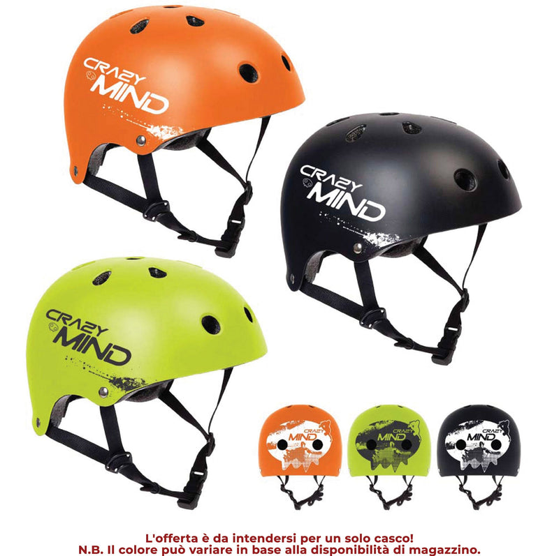 Casco Aerodinamico per Bambini Misura 54-58 cm con Fori di Aerazione Arancio o Nero o Verde