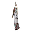 Angelo metallo con albero bianco cm 32,4x12,1xh72,4