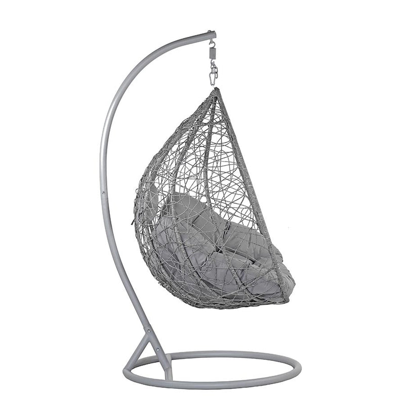 Dondolo Pensile da Giardino con cuscino Ø108x198 cm Amirantes grigio