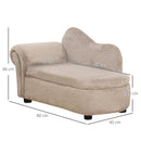 Cuccia Divano per Cani con Vano Contenitore 80x40x46 cm Rivestimento Morbido Beige 