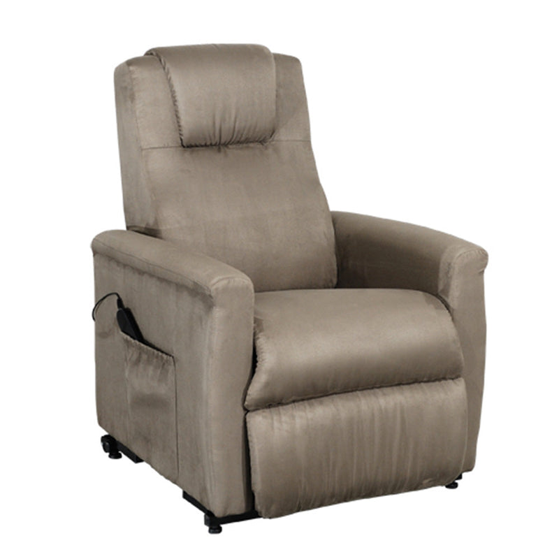 Poltrona Relax Elettrica Kalika con Alzapersona Lift 1 Motore in Microfibra Marrone Chiaro