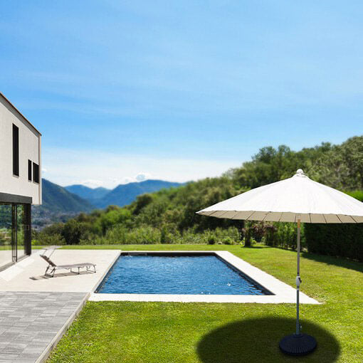 Ombrellone da Giardino Ø2,6 m Palo Ø38 mm in Alluminio Kraus Due Bianco