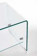 Tavolino 2 Ripiani Iride Rettangolare in Vetro 100x40 in Vetro