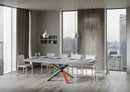 Tavolo Allungabile 120/380x90 cm Volantis Premium Cemento Gambe Multicolore 4/B      