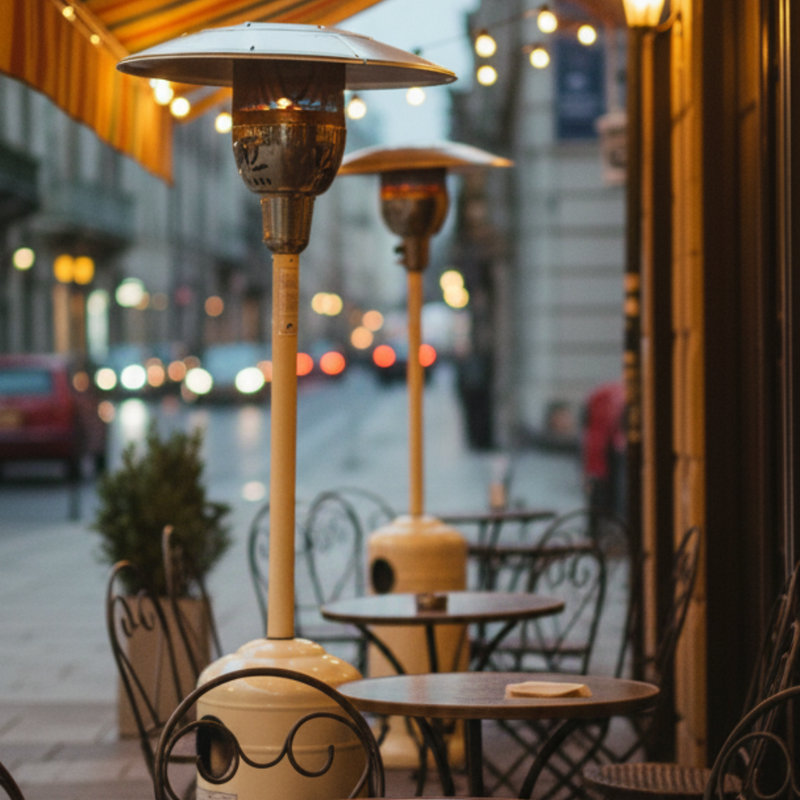 Stufa a Fungo Gas Gpl da Esterno 13,5kW Qlima PGU2013 Bianca