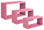 Set 3 Mensole da Parete Rettangolare in Fibra di Legno Trittico Rosa Blush