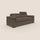 Divano Letto 3 Posti 240x100x95 cm in Tessuto Marrone