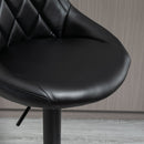 Set 2 Sgabelli da Bar 46,5x48x84,5-106,5 cm in Similpelle Nero