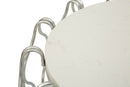 Tavolinetto Hook Ø47,5x61,5 cm in Ferro e Marmo Argento      