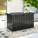 Baule da Esterno 400 L 124x66x72 cm con Serratura e 2 Chiavi in Acciaio Zincato Nero      