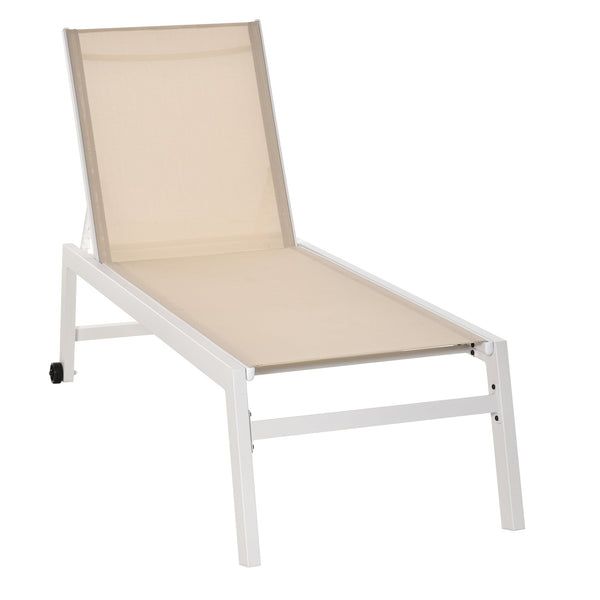 prezzo Lettino Prendisole con Schienale Reclinabile 169x65x102 cm in Alluminio e Textilene Grigio e Nero