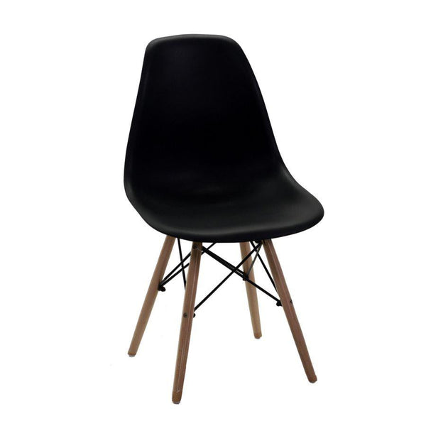 Sedia 51x46xh42,5/82 cm in Resina con Gambe in Legno di Faggio Nera sconto