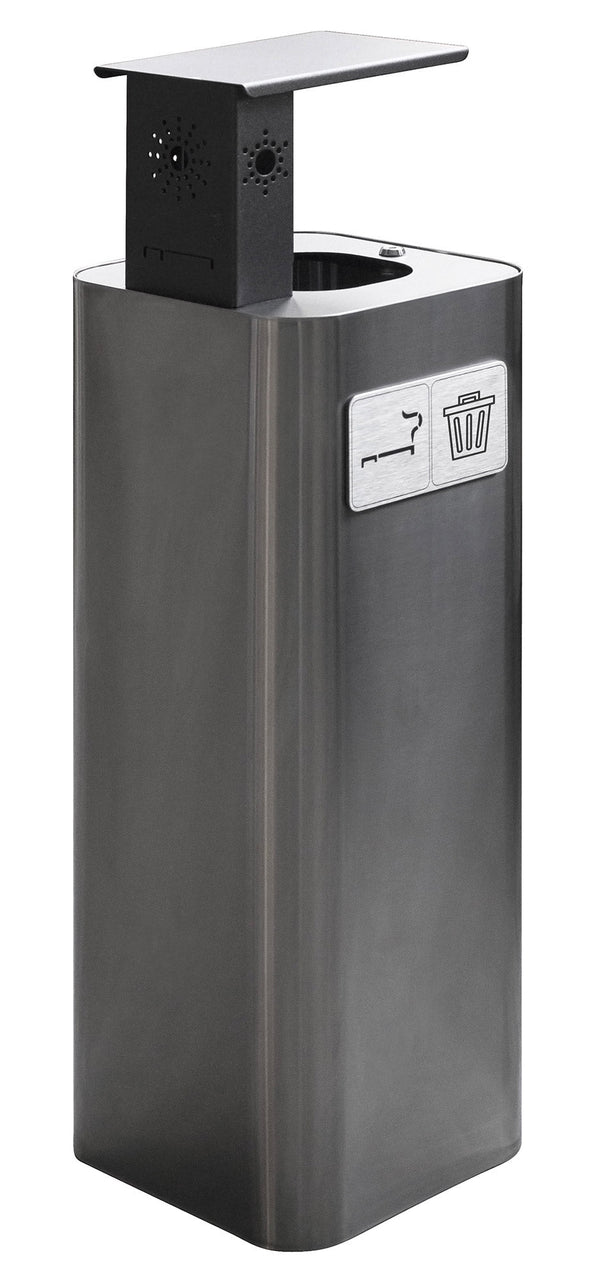 Pattumiera Per Raccolta Rifiuti 30x30xh102 cm In Acciaio Inox con Copertura Superiore Lucido online