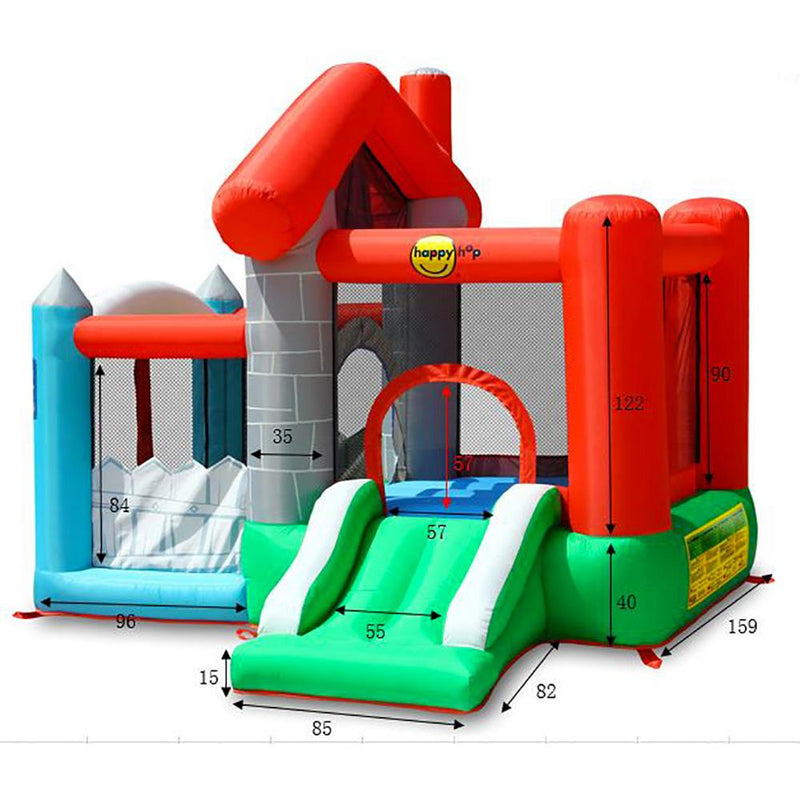 Castello Giostra Gonfiabile Happy Casa con Scivolo e Pompa Inclusa Happy Hop