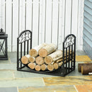 Portalegna per Camino 60,5x36x46,5 cm in Metallo Nero