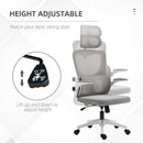 Sedia da Ufficio Direzionale 60x59x114-122 cm con Poggiatesta in Poliestere Grigio