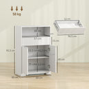 Mobile Bagno da Pavimento 60x30x91,5 cm con Cassetto e Ripiano Regolabile in MDF Bianco      