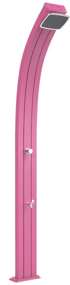 Doccia Solare da Esterno Giardino 30L Miscelatore e Lavapiedi Arkema Spring Fuxia