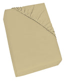 Lenzuolo Sotto con Angoli ed Elastico Tinta Unita Panna Varie Misure