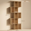 Libreria Scaffale a 5 Livelli a S  80x24x200 cm con 15 Ripiani in Legno Color Rovere      