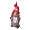 Gnomo resina con regali e led rosso cm 20x18,5xh43,5