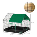 Gabbia per Conigli e Roditori 90x75x75 cm in Metallo e Tessuto Oxford Nero e Verde