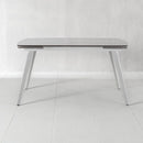 Tavolo Allungabile 140/170/200x90x76 cm in Metallo con Top in Ceramica su Vetro Bianco