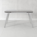 Tavolo Allungabile 140/170/200x90x76 cm in Metallo con Top in Ceramica su Vetro Bianco
