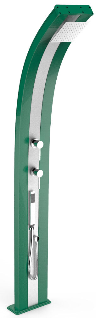 acquista Doccia da Esterno Giardino Miscelatore e Doccetta Mobile Arkema Dada Fascia Inox Verde