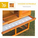 Gabbia per Conigli Conigliera da Esterno in Legno di Abete 90x45x80 cm 