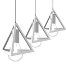Lampadario Lampada Sospensione Piramide 18cm Design Moderno Paralume Bianco