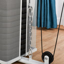 Stazione Fitness Multifunzione 150x110x210 cm in Acciaio e PU Bianco  