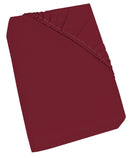 Lenzuolo Sotto con Angoli ed Elastico Tinta Unita Bordeaux Varie Misure